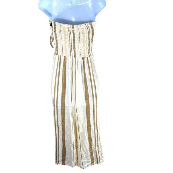 Ripcurl Sol Linen Smocked Cropped Jumpsuit - Picture 10 of 13